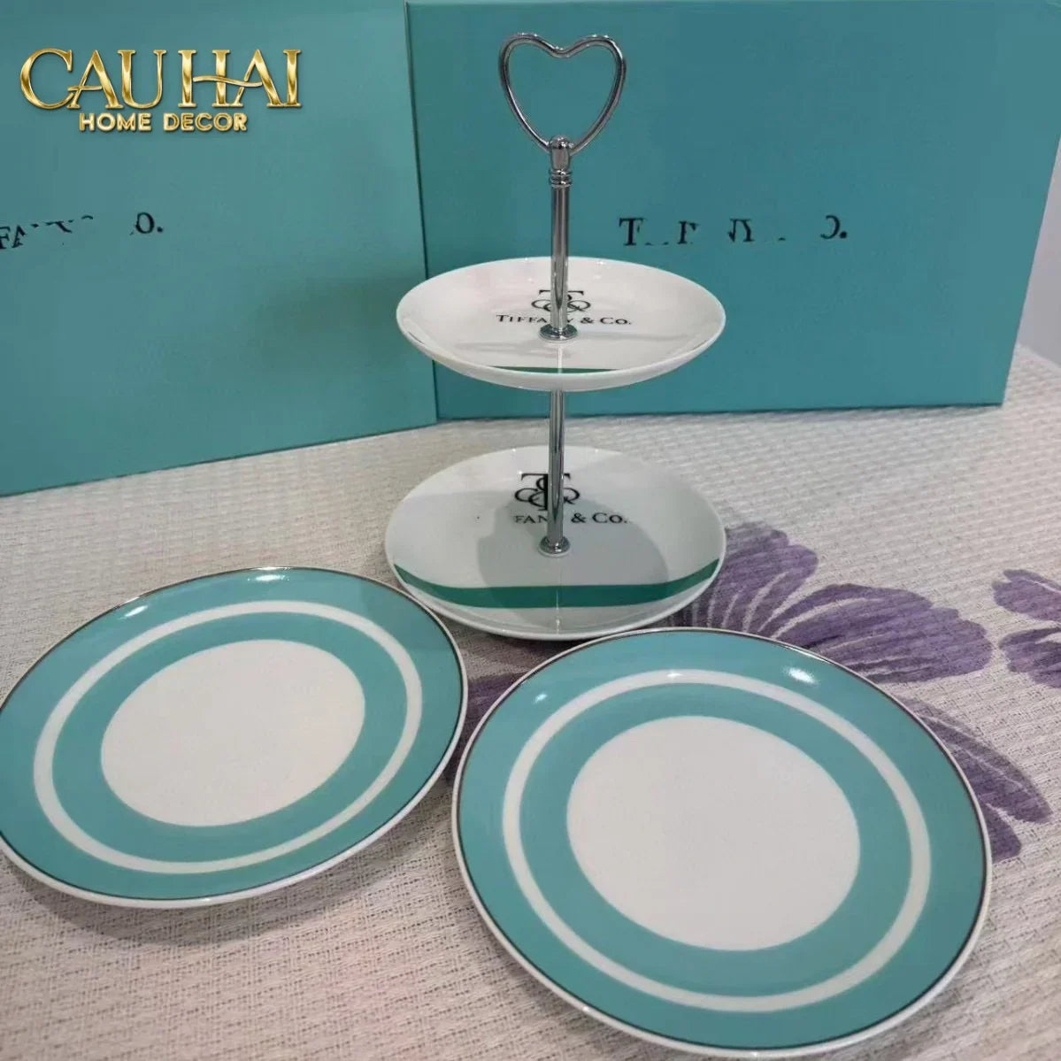 Maison Couture - Gift Set Bình Trà Chiều British Heritage Turquoise Élegance Afternoon Tea Set 5pcs-SET BÌNH TRÀ-Đối tác tại Trung Quốc theo từng đơn đặt hàng-CẬU HAI HOME DECOR