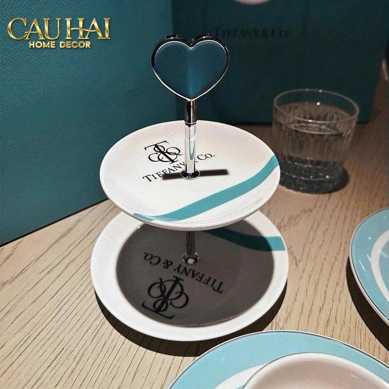 Maison Couture - Gift Set Bình Trà Chiều British Heritage Turquoise Élegance Afternoon Tea Set 5pcs-SET BÌNH TRÀ-Đối tác tại Trung Quốc theo từng đơn đặt hàng-CẬU HAI HOME DECOR