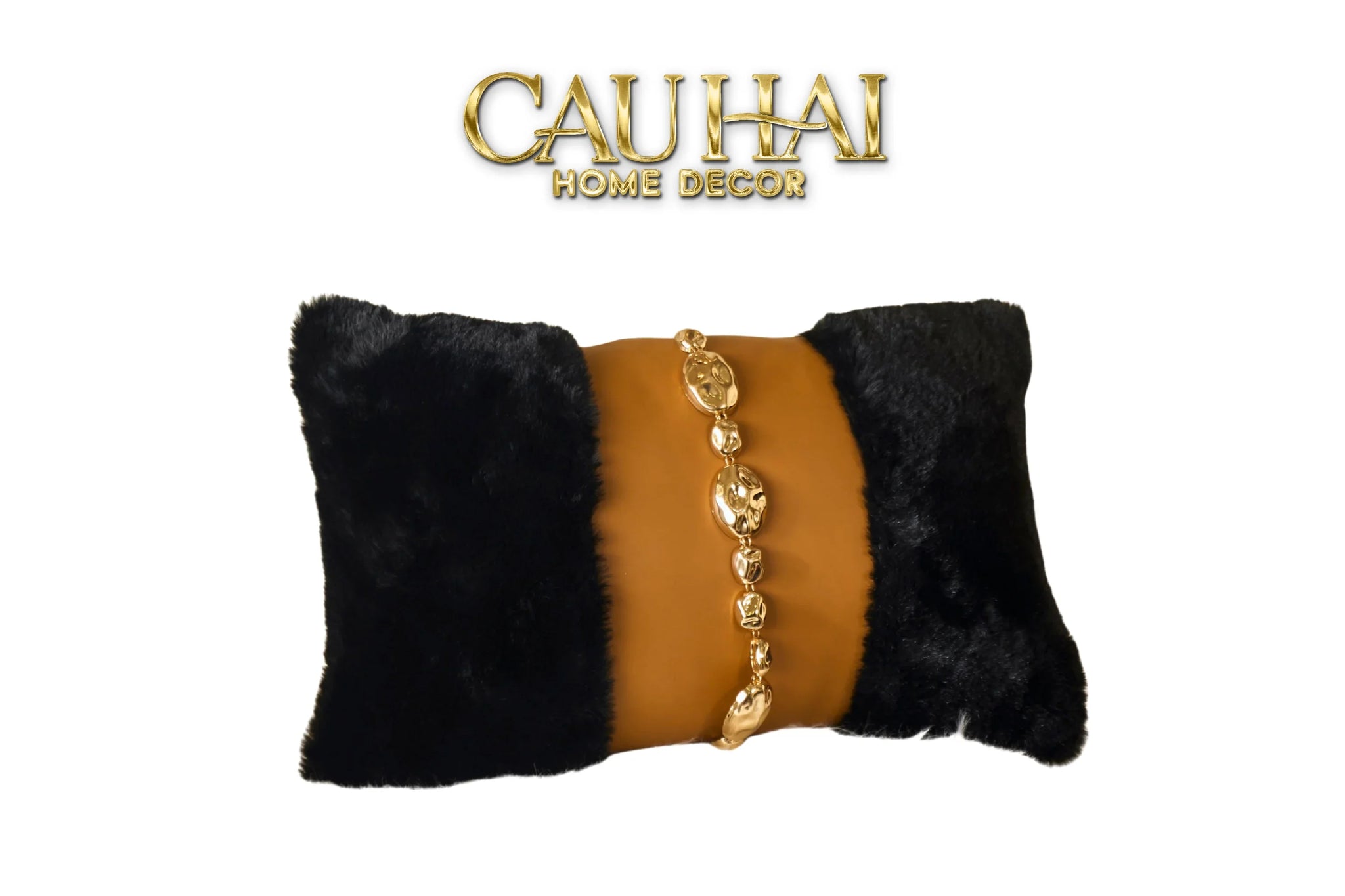 Maison Couture - Gối Lông Peanut Leather Orb Chaîne 30X50-VỎ GỐI-CẬU HAI HOME DECOR