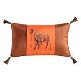 Maison Couture - Gối Nhung Chenille Cao Cấp Signature Orange Cheval Équestre 30x50 Corner Tassel-VỎ GỐI-CẬU HAI HOME DECOR-CẬU HAI HOME DECOR