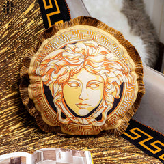 Maison Couture - Gối Tròn Nhung Chenille V Class Grande Medusa Medallion Centerpiece Amplified 45.-VỎ GỐI-CẬU HAI HOME DECOR