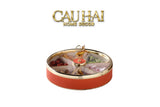 Maison Couture - Hộp Bánh Mứt Bản Da Cam 6 Ngăn - Thiên Nga Pha Lê Critalleries Swan 33.5x20x9-Lọ kẹo Canister Bonbonnière-CẬU HAI HOME DECOR