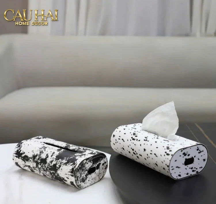Maison Couture - Hộp Khăn Giấy Da Atélier Lux Leather Snowy Arctic Patina-HỘP KHĂN GIẤY-CẬU HAI HOME DECOR