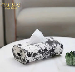 Maison Couture - Hộp Khăn Giấy Da Atélier Lux Leather Snowy Arctic Patina-HỘP KHĂN GIẤY-CẬU HAI HOME DECOR
