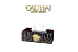 Maison Couture - Hộp Khăn Giấy Da V Class Medusa Croco Glossy Leather 24x13x9-HỘP KHĂN GIẤY-CẬU HAI HOME DECOR