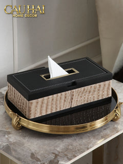 Maison Couture - Hộp Khăn Giấy Exotic Lux Croco - Elk Édition Spéciale-HỘP KHĂN GIẤY-CẬU HAI HOME DECOR