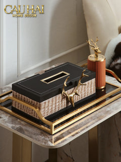 Maison Couture - Hộp Khăn Giấy Exotic Lux Croco - Elk Édition Spéciale-HỘP KHĂN GIẤY-CẬU HAI HOME DECOR