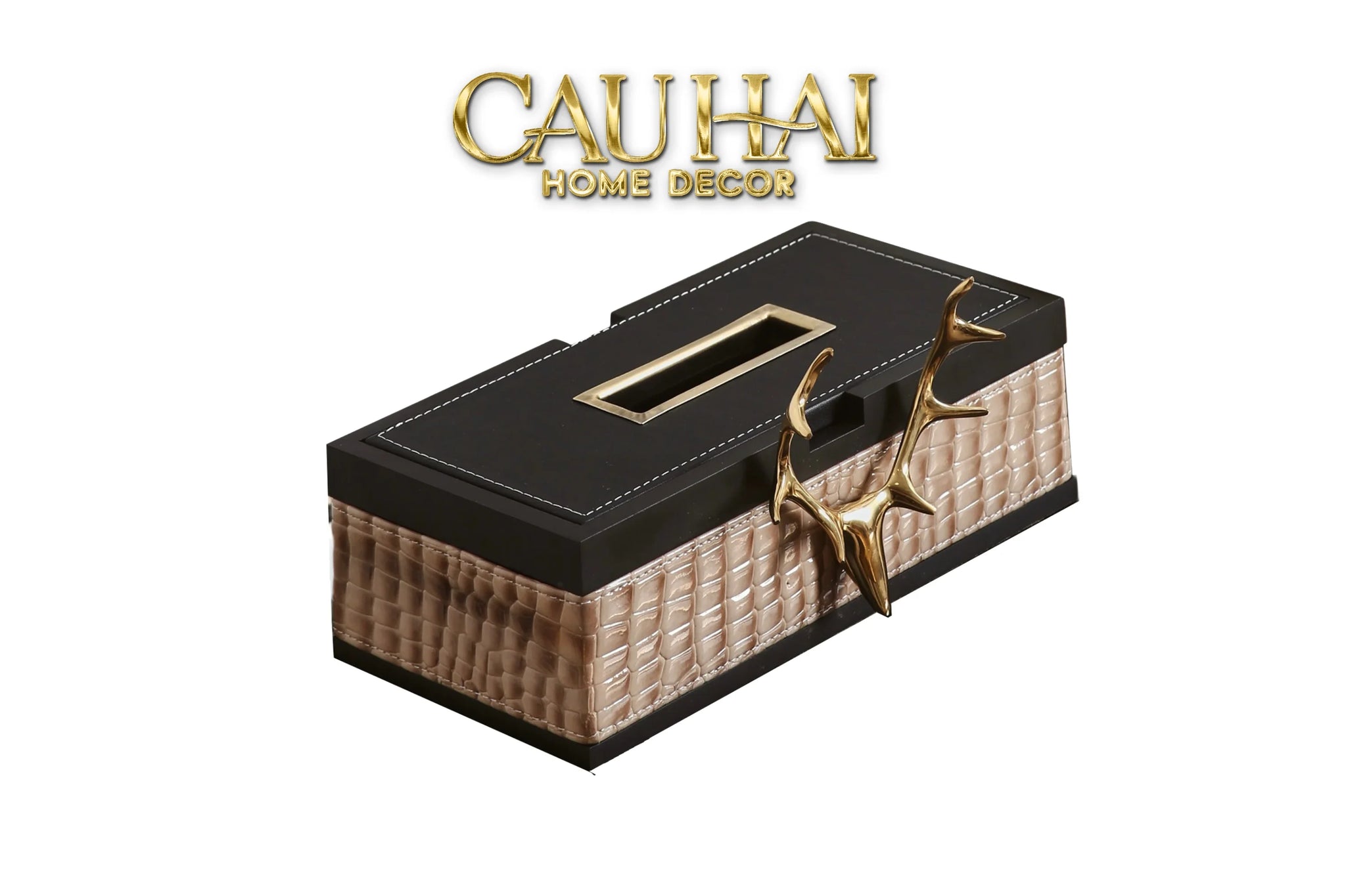 Maison Couture - Hộp Khăn Giấy Exotic Lux Croco - Elk Édition Spéciale-HỘP KHĂN GIẤY-CẬU HAI HOME DECOR