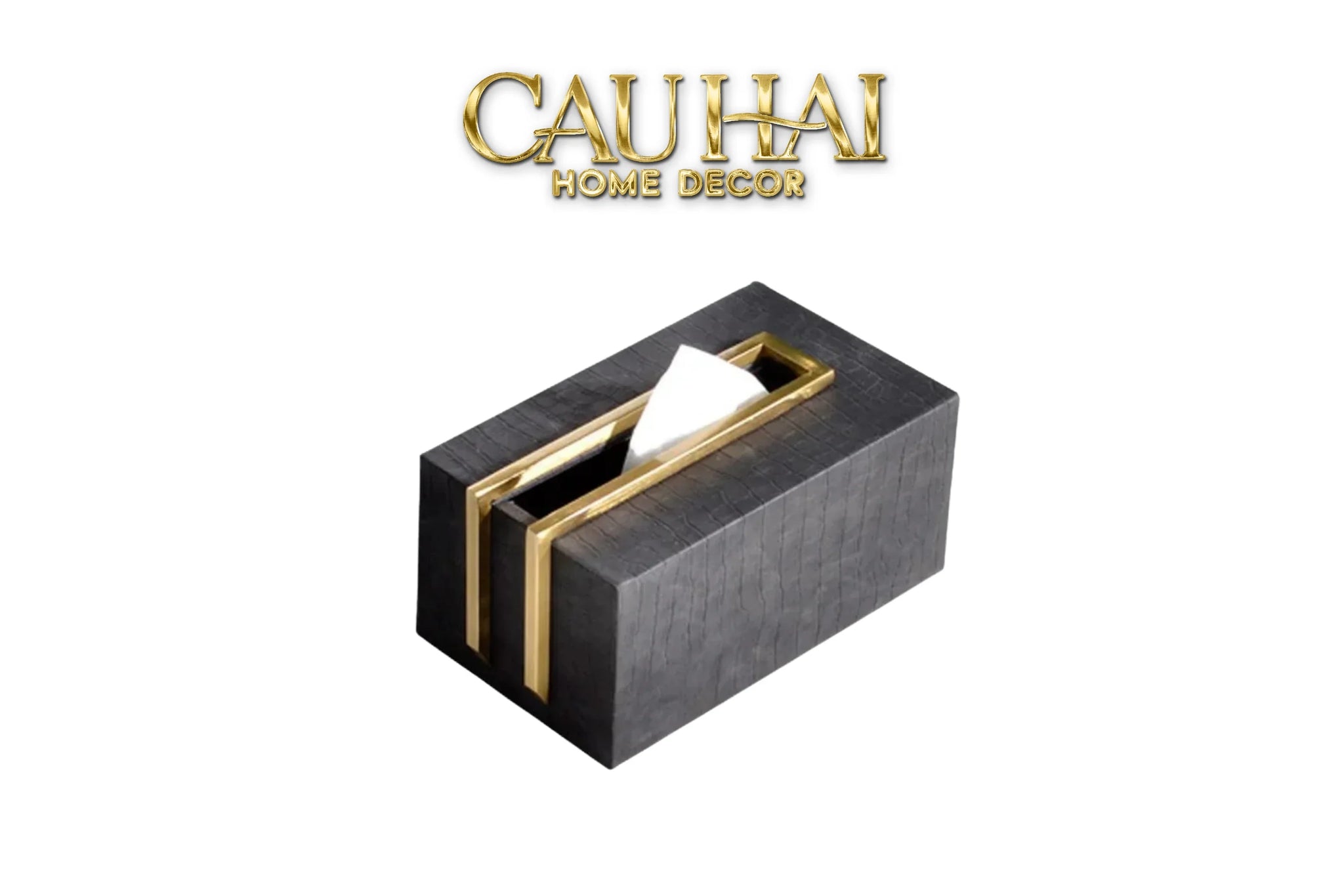 Maison Couture - Hộp Khăn Giấy Gỗ Sồi Birkin Savoir Atélier Croco Leather-HỘP KHĂN GIẤY-CẬU HAI HOME DECOR
