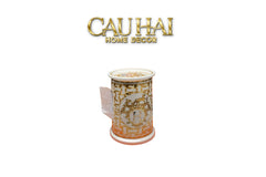 Maison Couture - Hộp Khăn Giấy Gốm Sứ - Mosaic Équestre Porcelain Cylinder-HỘP KHĂN GIẤY-CẬU HAI HOME DECOR