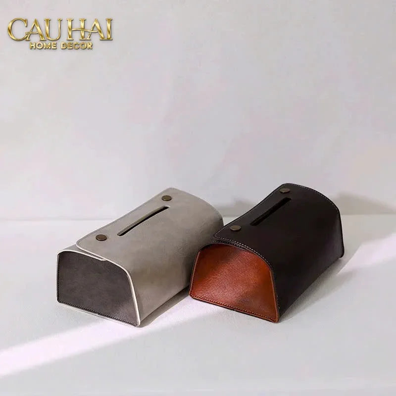 Maison Couture - Hộp Khăn Giấy Lux Leather Saddlecraft Noir-HỘP KHĂN GIẤY-CẬU HAI HOME DECOR