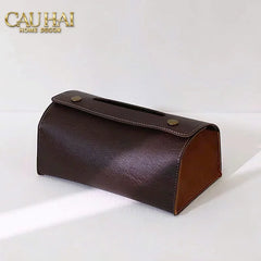 Maison Couture - Hộp Khăn Giấy Lux Leather Saddlecraft Noir-CẬU HAI HOME DECOR