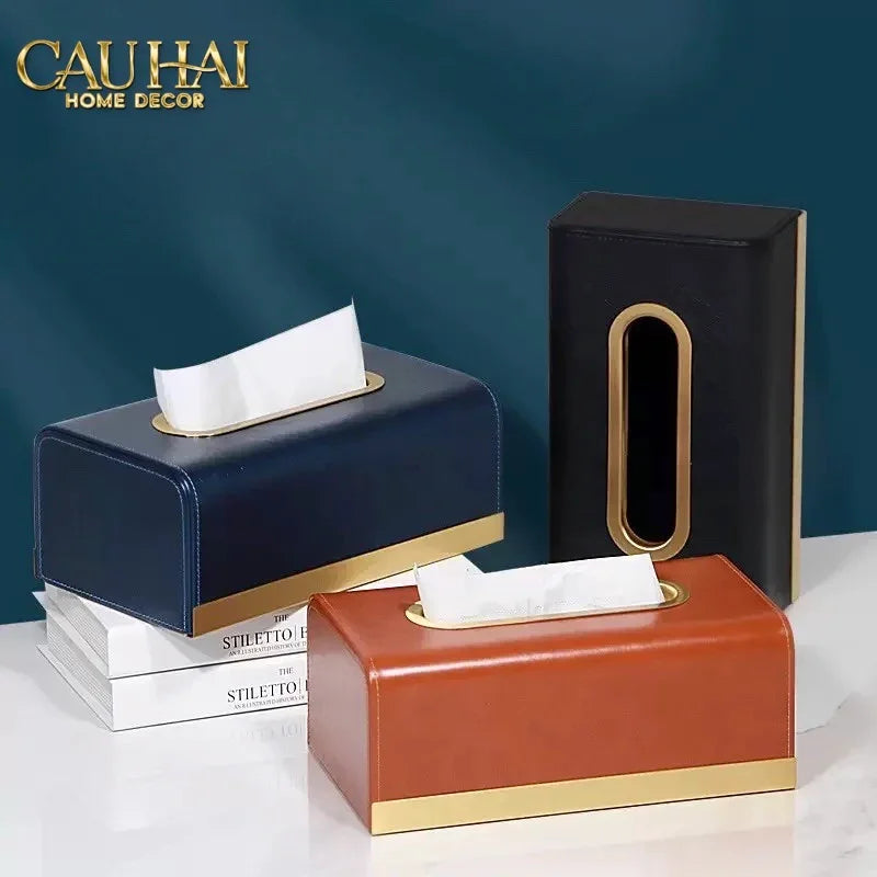 Maison Couture - Hộp Khăn Giấy Royale Bleu Satin Impérial Paon Plumage Tissue Holders-HỘP KHĂN GIẤY-CẬU HAI HOME DECOR