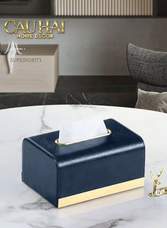 Maison Couture - Hộp Khăn Giấy Royale Bleu Satin Impérial Paon Plumage Tissue Holders-HỘP KHĂN GIẤY-CẬU HAI HOME DECOR