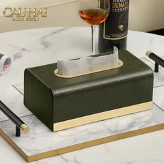 Maison Couture - Hộp Khăn Giấy Royale Bleu Satin Impérial Paon Plumage Tissue Holders-HỘP KHĂN GIẤY-CẬU HAI HOME DECOR