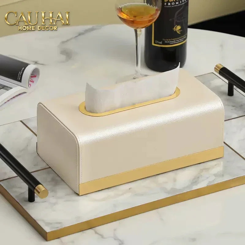 Maison Couture - Hộp Khăn Giấy Royale Bleu Satin Impérial Paon Plumage Tissue Holders-HỘP KHĂN GIẤY-CẬU HAI HOME DECOR