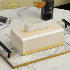Maison Couture - Hộp Khăn Giấy Royale Bleu Satin Impérial Paon Plumage Tissue Holders-HỘP KHĂN GIẤY-CẬU HAI HOME DECOR