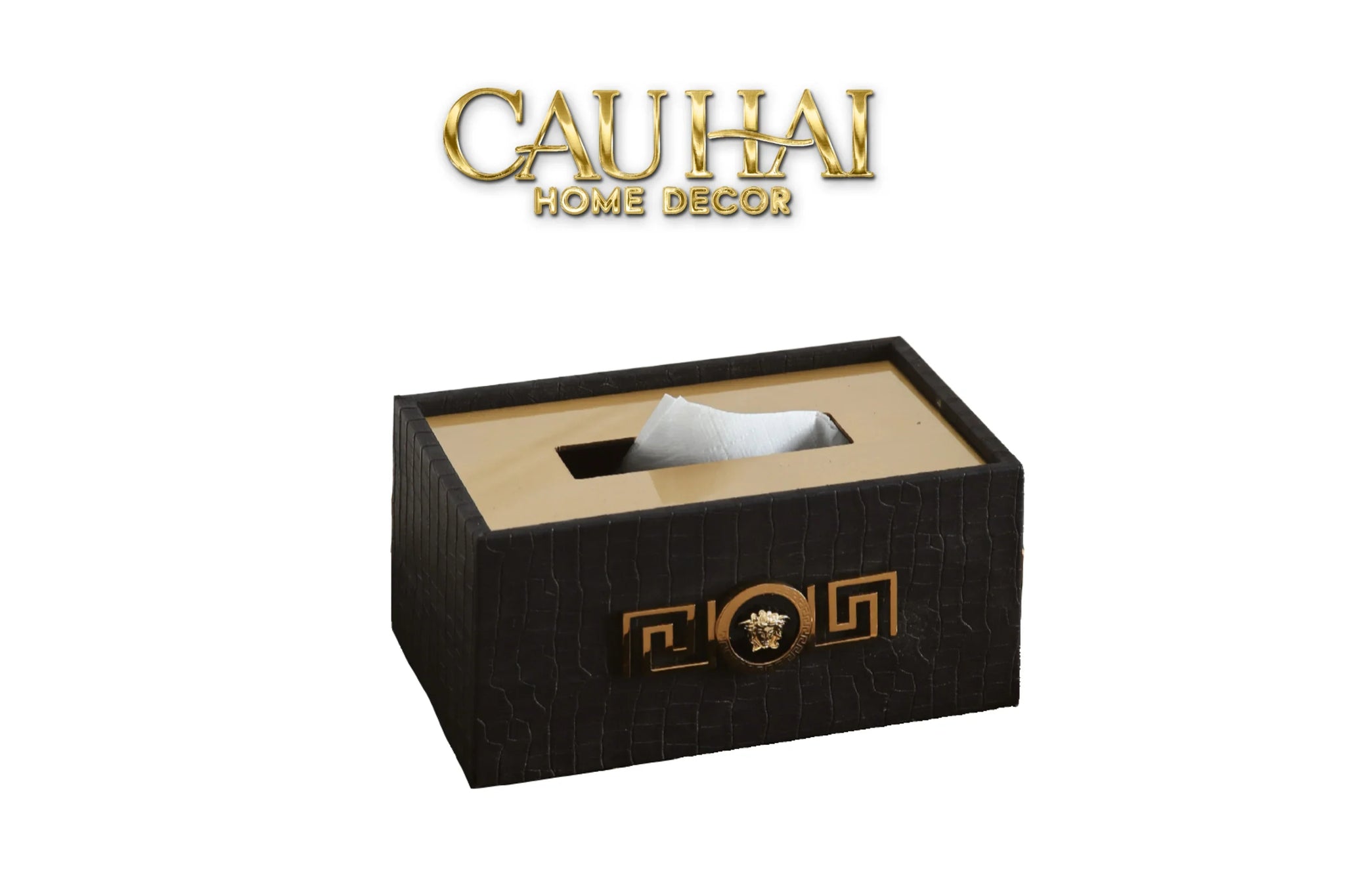 Maison Couture - Hộp Khăn Giấy V Class Phantom Cuir De Croco - Spéciale Medusa-CẬU HAI HOME DECOR