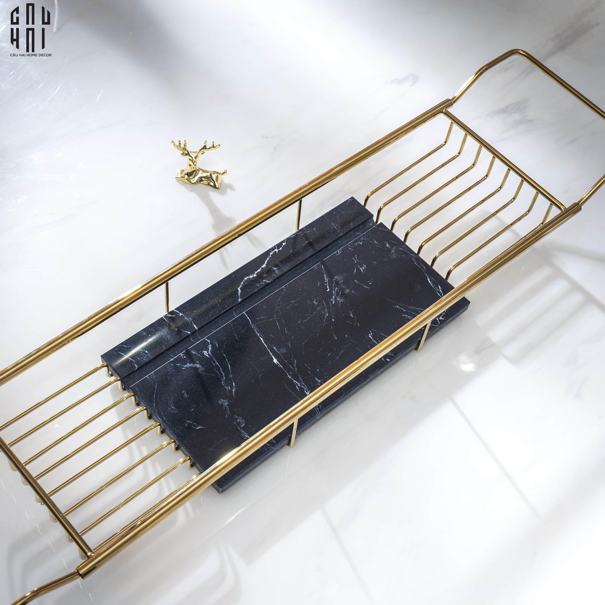 Maison Couture - Kệ Bồn Tắm Marshall Black Marble-KỆ TRANG TRÍ-CẬU HAI HOME DECOR