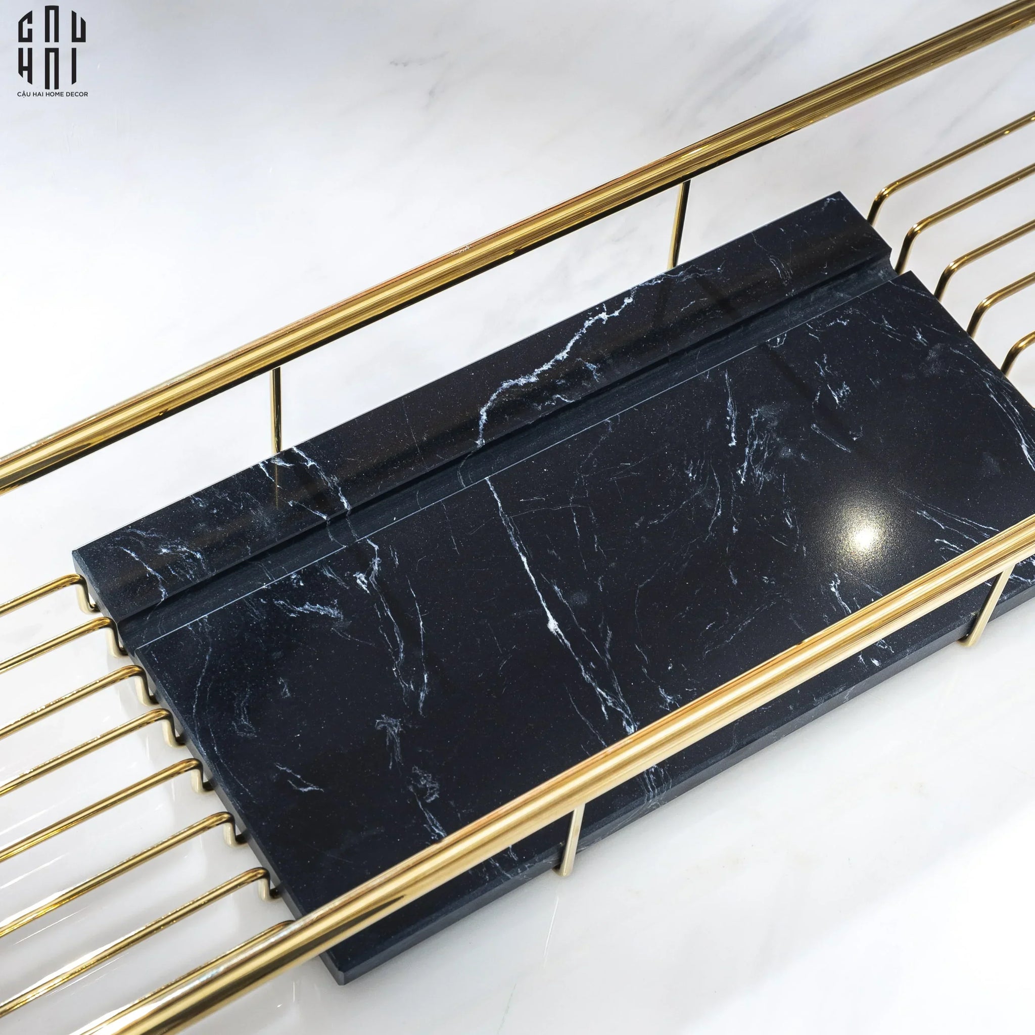 Maison Couture - Kệ Bồn Tắm Marshall Black Marble-KỆ TRANG TRÍ-CẬU HAI HOME DECOR