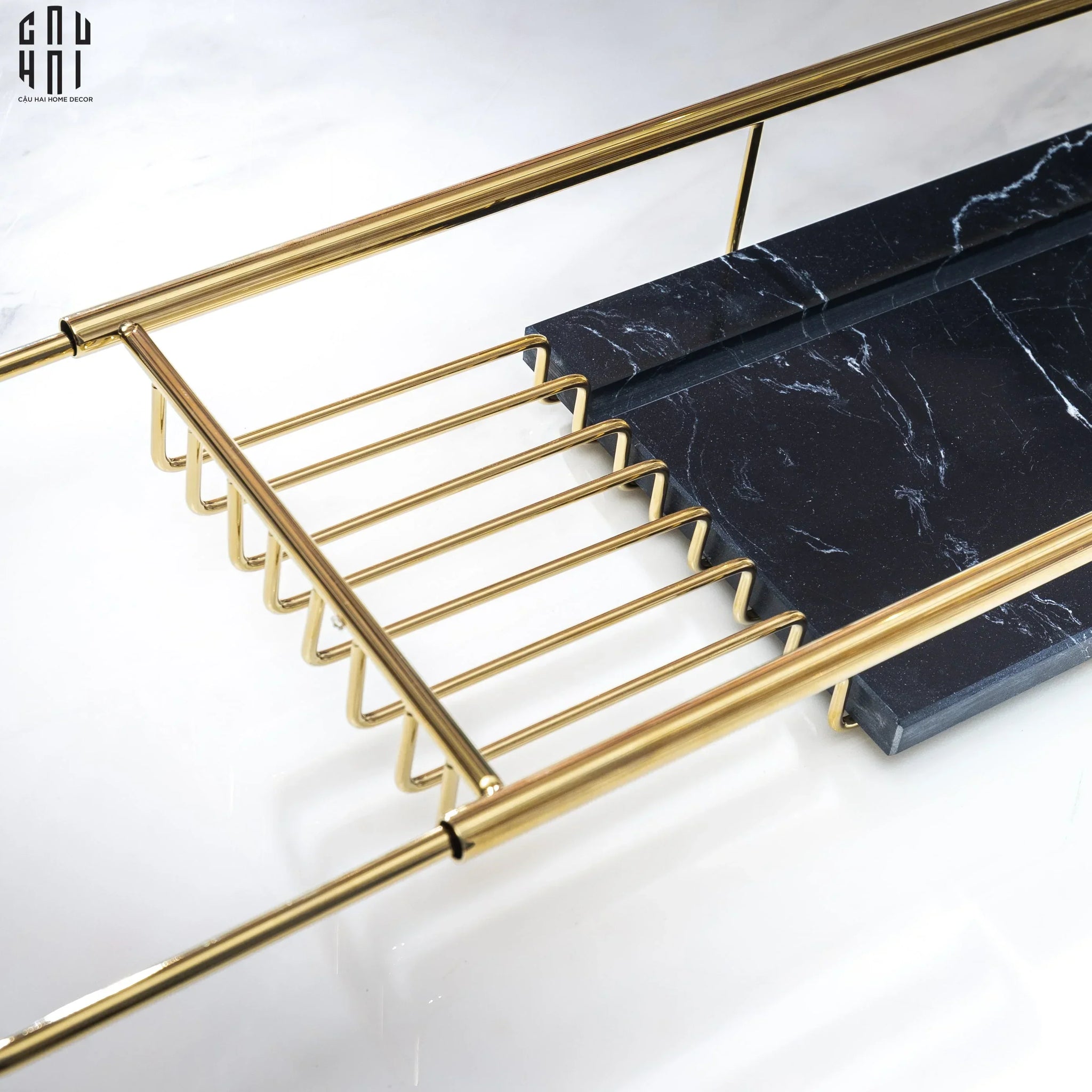 Maison Couture - Kệ Bồn Tắm Marshall Black Marble-CẬU HAI HOME DECOR