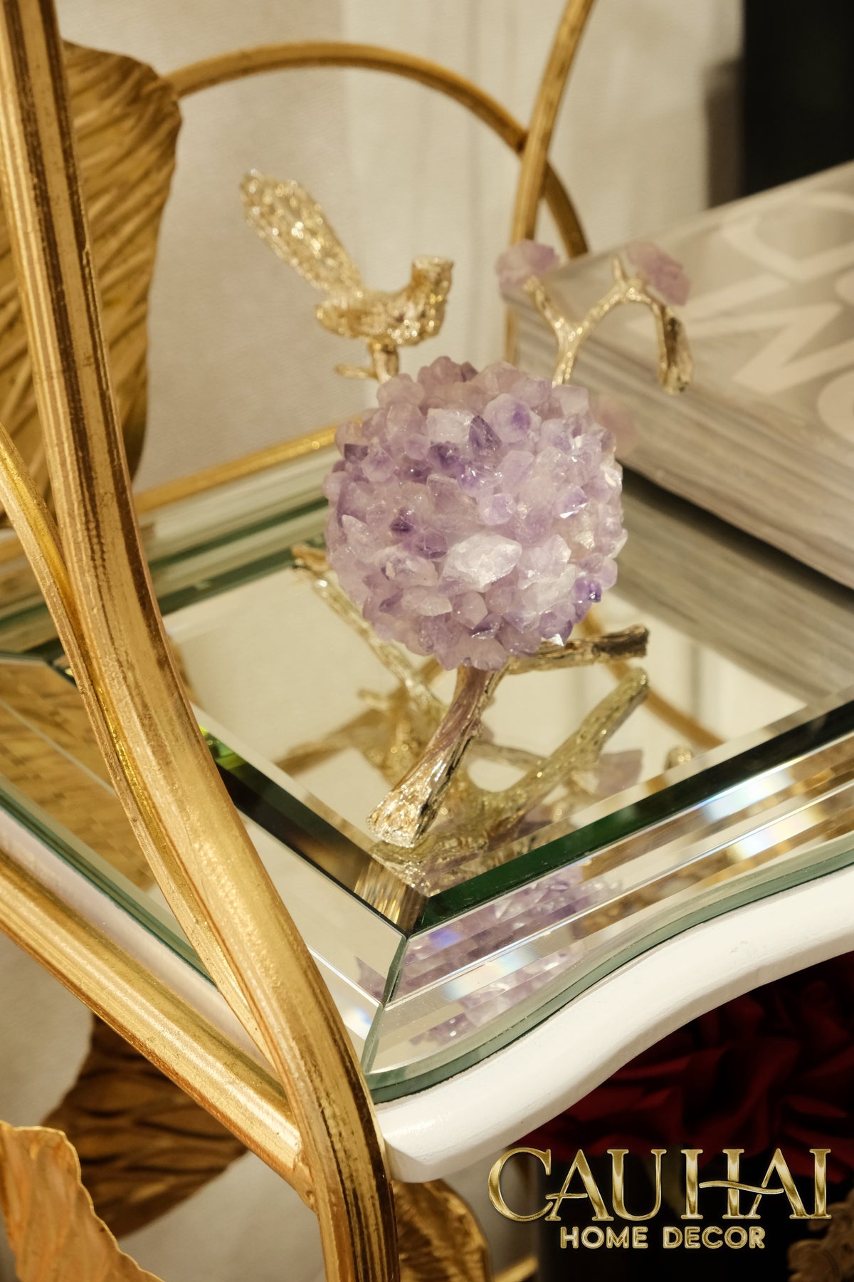 Maison Couture - Kệ Trưng Bày Lá Ngân Hạnh 4 Tầng Ginkgo Royale Étagère 14K Mirror-KỆ TRANG TRÍ-CẬU HAI HOME DECOR-CẬU HAI HOME DECOR