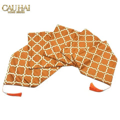 Maison Couture - Khăn Trải Bàn Lụa Treillis Doré Orange Fauve Silk Table Runner 2m4-KHĂN TRẢI BÀN-CẬU HAI HOME DECOR