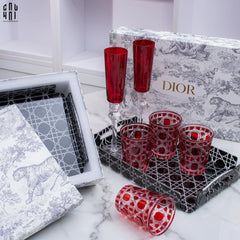 Maison Couture - Khay Acrylic Chữ Nhật Black Cannage Facetté Signature 23x36x4.5-KHAY TRANG TRÍ-CẬU HAI HOME DECOR