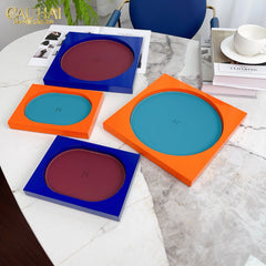 Maison Couture – Khay Chữ Nhật Gỗ Lót Da Équinoxe Cyan Helios-KHAY TRANG TRÍ-CẬU HAI HOME DECOR