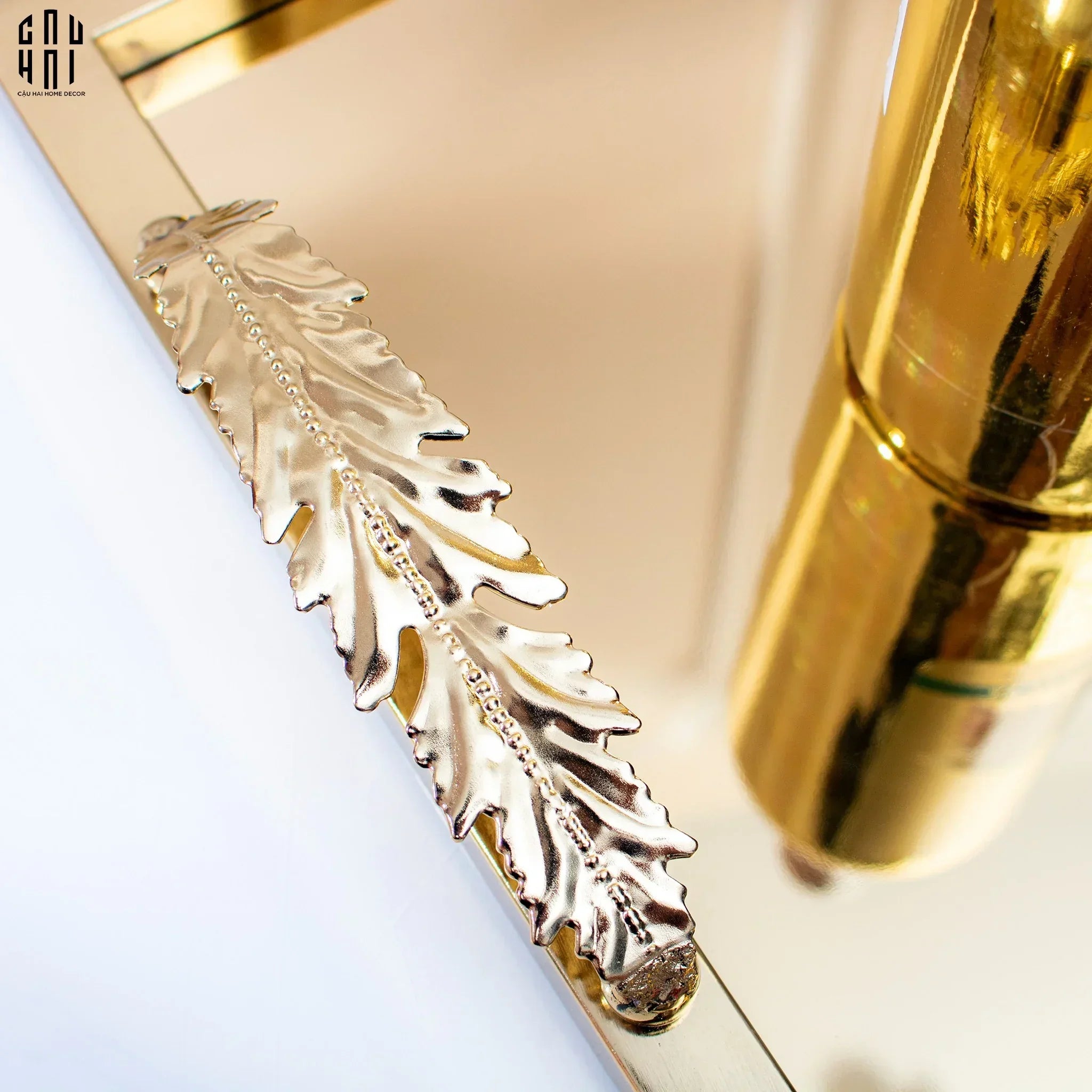 Maison Couture - Khay Chữ Nhật Métallique "Midas Touch" Gilded Fur Handle 35X45-KHAY TRANG TRÍ-CẬU HAI HOME DECOR