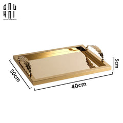 Maison Couture - Khay Chữ Nhật Métallique "Midas Touch" Gilded Fur Handle 35X45-KHAY TRANG TRÍ-CẬU HAI HOME DECOR