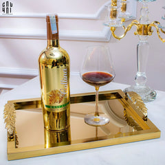 Maison Couture - Khay Chữ Nhật Métallique "Midas Touch" Gilded Fur Handle 35X45-KHAY TRANG TRÍ-CẬU HAI HOME DECOR