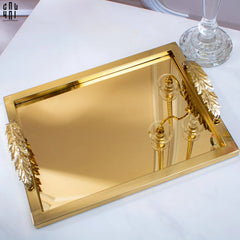 Maison Couture - Khay Chữ Nhật Métallique "Midas Touch" Gilded Fur Handle 35X45-KHAY TRANG TRÍ-CẬU HAI HOME DECOR