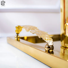 Maison Couture - Khay Chữ Nhật Métallique "Midas Touch" Gilded Fur Handle 35X45-KHAY TRANG TRÍ-CẬU HAI HOME DECOR