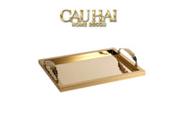 Maison Couture - Khay Chữ Nhật Métallique "Midas Touch" Gilded Fur Handle 35X45-KHAY TRANG TRÍ-CẬU HAI HOME DECOR