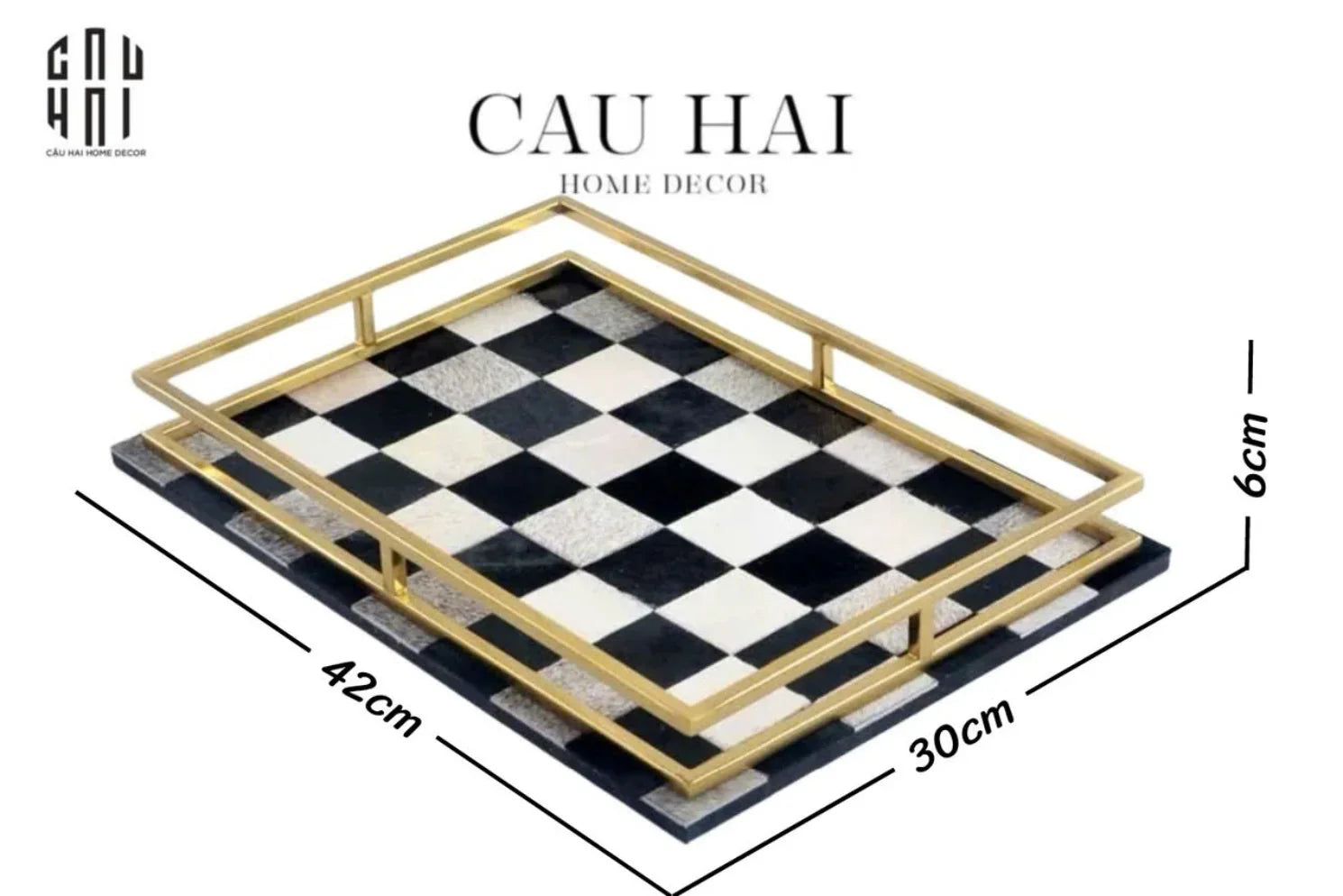 Maison Couture - Khay Da Cao Cấp Damier Impérial D40-KHAY TRANG TRÍ-CẬU HAI HOME DECOR