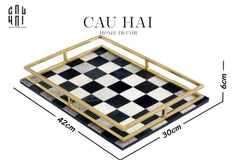 Maison Couture - Khay Da Cao Cấp Damier Impérial D40-KHAY TRANG TRÍ-CẬU HAI HOME DECOR