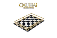 Maison Couture - Khay Da Cao Cấp Damier Impérial D40-KHAY TRANG TRÍ-CẬU HAI HOME DECOR