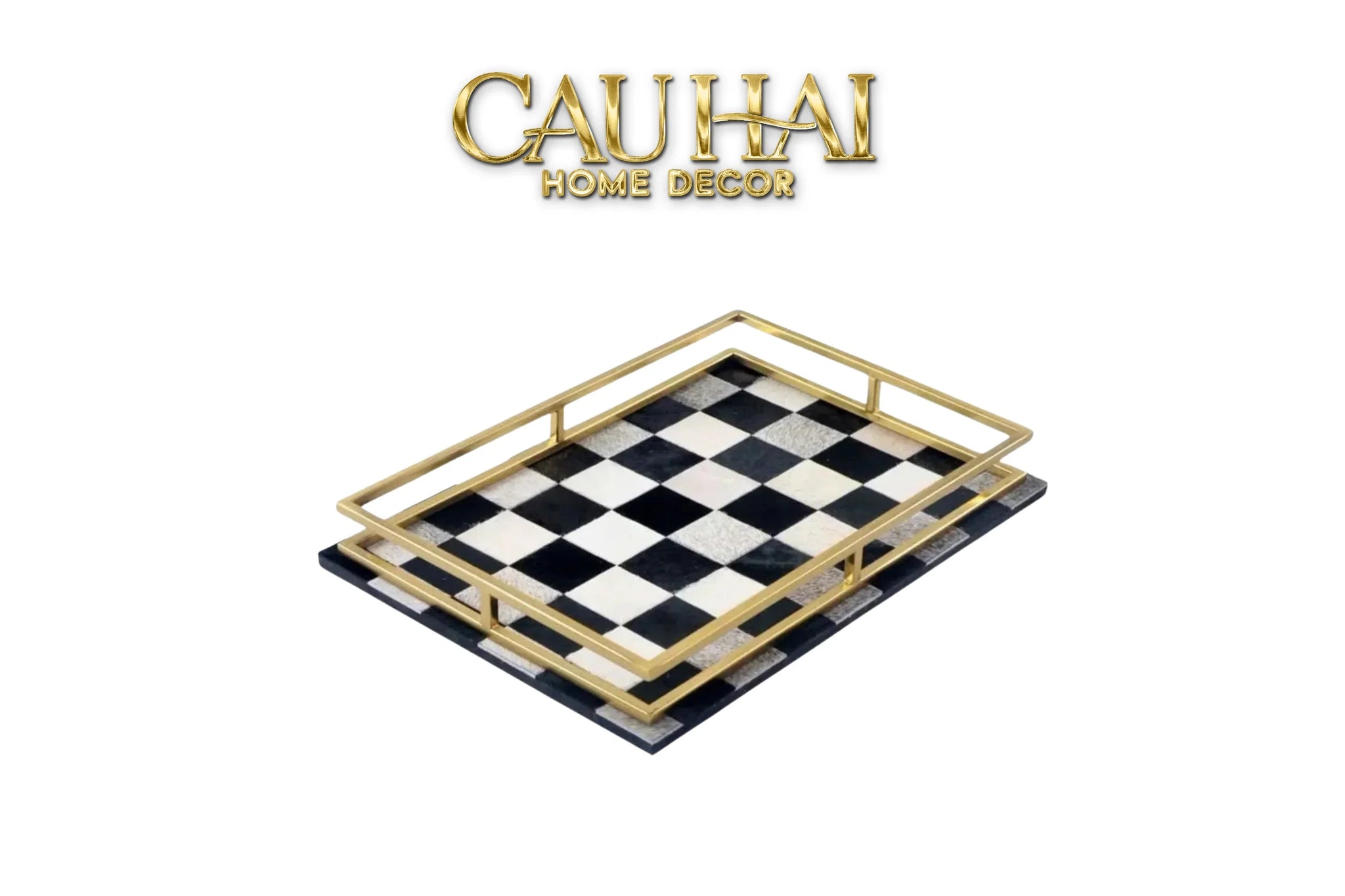 Maison Couture - Khay Da Cao Cấp Damier Impérial D40-KHAY TRANG TRÍ-CẬU HAI HOME DECOR
