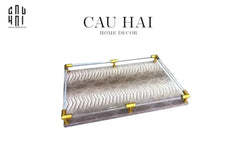 Maison Couture -Khay Da Chữ Nhật Cao Cấp Peau De Vipère 48 x 32-KHAY TRANG TRÍ-CẬU HAI HOME DECOR