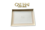 Maison Couture - Khay Da Chữ Nhật Haute Leather D'Ivoire D Class Atélier 30X40-KHAY TRANG TRÍ-CẬU HAI HOME DECOR