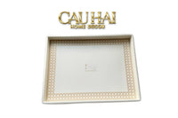 Maison Couture - Khay Da Chữ Nhật Haute Leather D'Ivoire D Class Atélier 30X40-KHAY TRANG TRÍ-CẬU HAI HOME DECOR