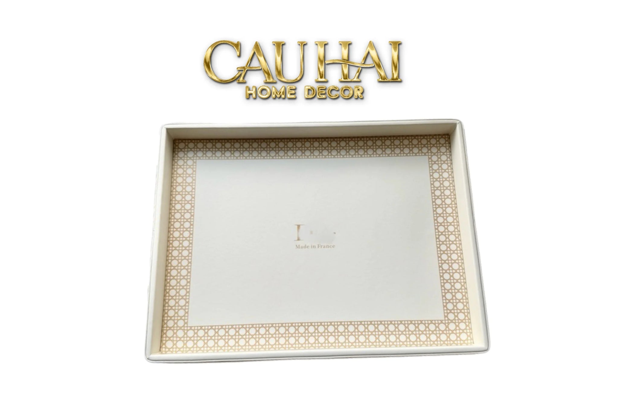 Maison Couture - Khay Da Chữ Nhật Haute Leather D'Ivoire D Class Atélier 30X40-KHAY TRANG TRÍ-CẬU HAI HOME DECOR