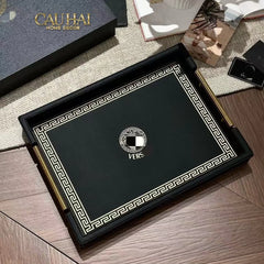 Maison Couture - Khay Da Chữ Nhật Lux Leather 30X40 Vs Savoir Medusa Atélier-KHAY TRANG TRÍ-CẬU HAI HOME DECOR