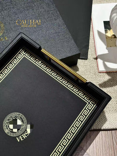 Maison Couture - Khay Da Chữ Nhật Lux Leather 30X40 Vs Savoir Medusa Atélier-KHAY TRANG TRÍ-CẬU HAI HOME DECOR