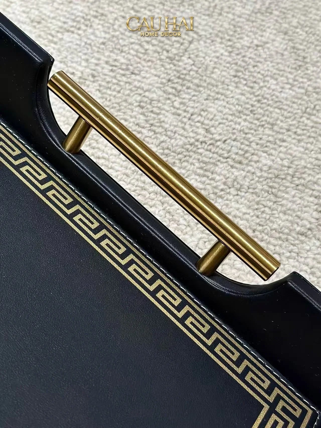 Maison Couture - Khay Da Chữ Nhật Lux Leather 30X40 Vs Savoir Medusa Atélier-KHAY TRANG TRÍ-CẬU HAI HOME DECOR