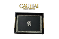 Maison Couture - Khay Da Chữ Nhật Lux Leather 30X40 Vs Savoir Medusa Atélier-KHAY TRANG TRÍ-CẬU HAI HOME DECOR