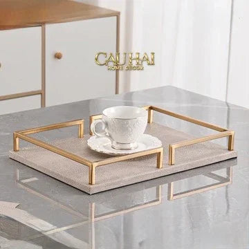 Maison Couture - Khay Da Chữ Nhật Palais D’Ivoire Leather Tray 30x40/25x35-KHAY TRANG TRÍ-CẬU HAI HOME DECOR