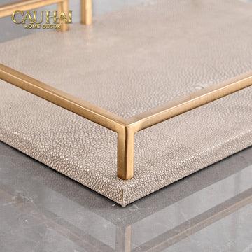 Maison Couture - Khay Da Chữ Nhật Palais D’Ivoire Leather Tray 30x40/25x35-KHAY TRANG TRÍ-CẬU HAI HOME DECOR