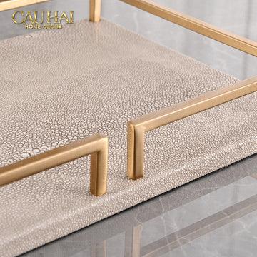 Maison Couture - Khay Da Chữ Nhật Palais D’Ivoire Leather Tray 30x40/25x35-KHAY TRANG TRÍ-CẬU HAI HOME DECOR